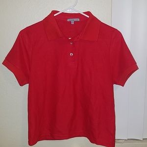 Cropped Red Polo Shirt